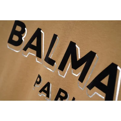 Футболка Balmain Text Logo "Brown" фото № 5