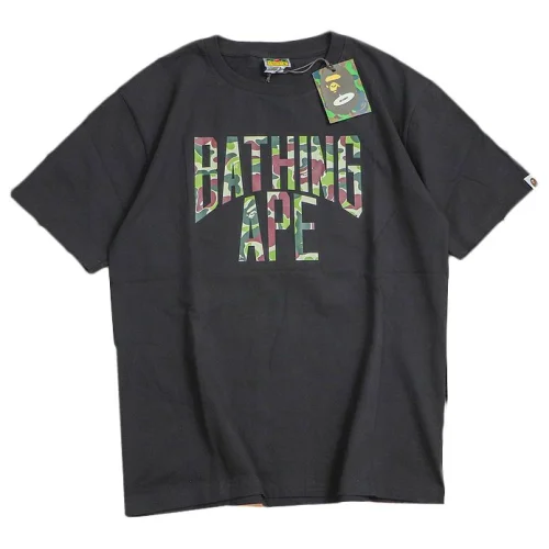 Футболка Bape Front Inscription In Military Style "Black"