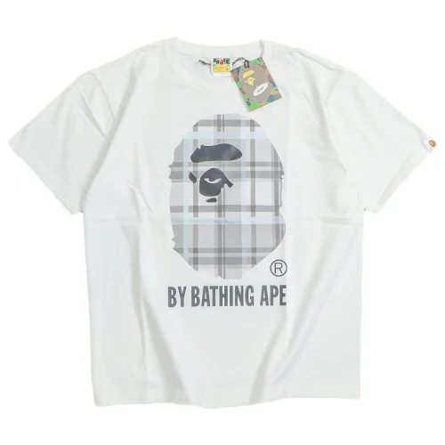 Футболка Bape Big Plaid Logo Front "White"