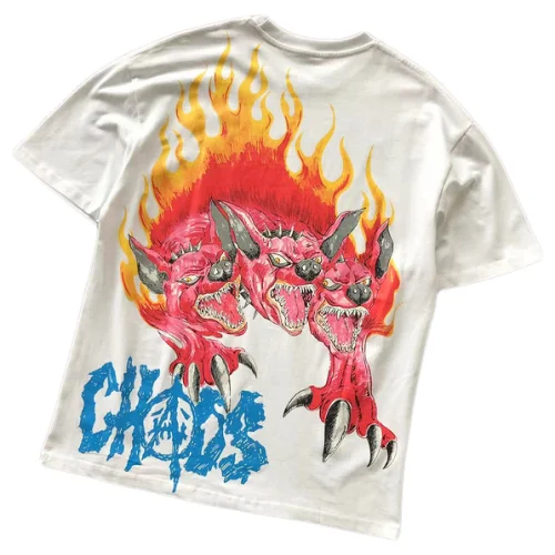 Футболка Cactus Jack Merch Flaming Dragon "White"