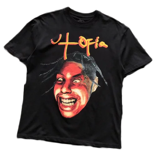 Футболка Cactus Jack Merch Man With Dreadlocks Print "Black"