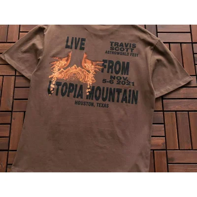 Футболка Cactus Jack Merch Flower With Lettering See You On The Other Side "Brown" фото № 7