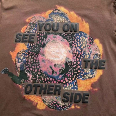 Футболка Cactus Jack Merch Flower With Lettering See You On The Other Side "Brown" фото № 4