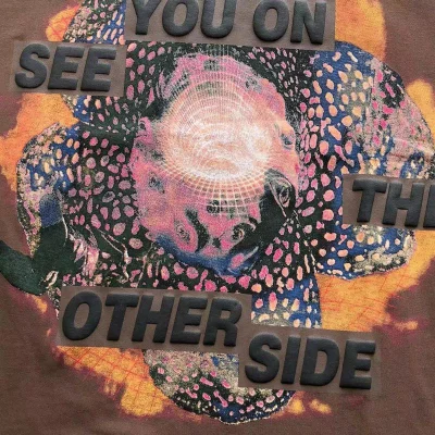 Футболка Cactus Jack Merch Flower With Lettering See You On The Other Side "Brown" фото № 6