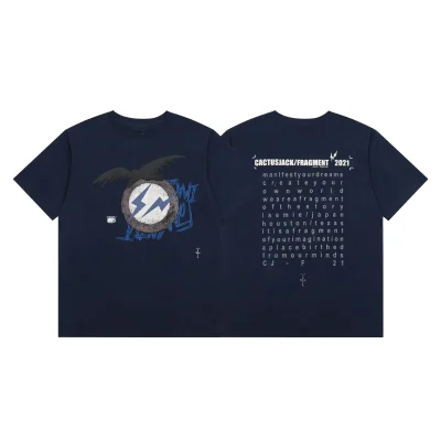 Футболка Cactus Jack Merch Fragment Manifest Your Dreams “Dark Blue” фото № 7