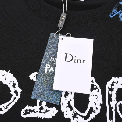 Футболка Christian Dior Splattered With Paint "Black" фото № 6