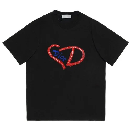 Футболка Christian Dior Red Monogram In The Form Of Heart "Black"