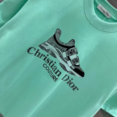 Футболка Christian Dior One Sneaker Frontside Logo "Blue" фото № 5