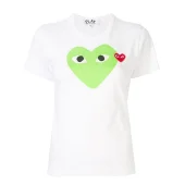 Футболка Comme des Garçons Play Green Heart Eyes "White"