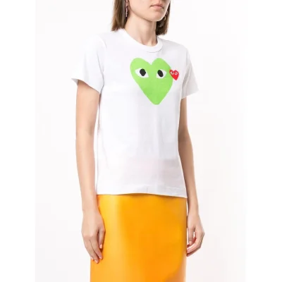 Футболка Comme des Garçons Play Green Heart Eyes "White" фото № 7