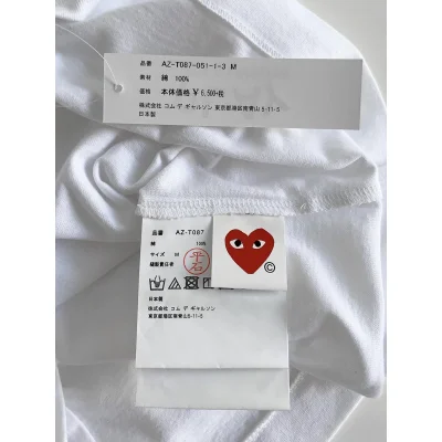 Футболка Comme des Garçons Play Small Black Heart Blue Eyes "White" фото № 7