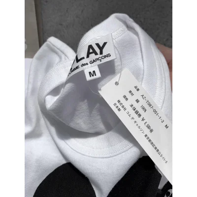 Футболка Comme des Garçons Play Small Black Heart Blue Eyes "White" фото № 5