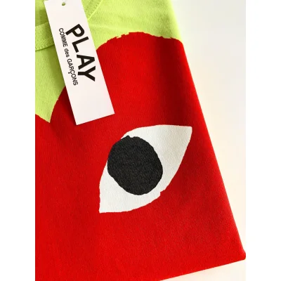 Футболка Comme des Garçons Play Red Heart Eyes "Green" фото № 3