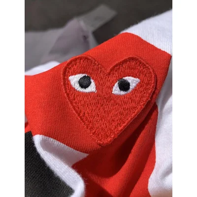Футболка Comme des Garçons Play Heart Eyes with Outline "White" фото № 7