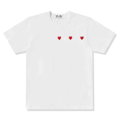 Футболка Comme des Garçons Play Triple Small Heart "White"