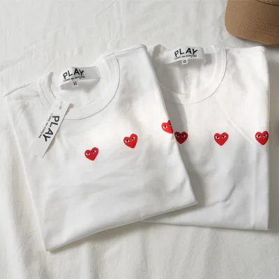 Футболка Comme des Garçons Play Triple Small Heart "White" фото № 3