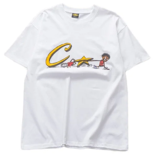Футболка Corteiz Chisel Cactus Star Man Logo Prints "White"