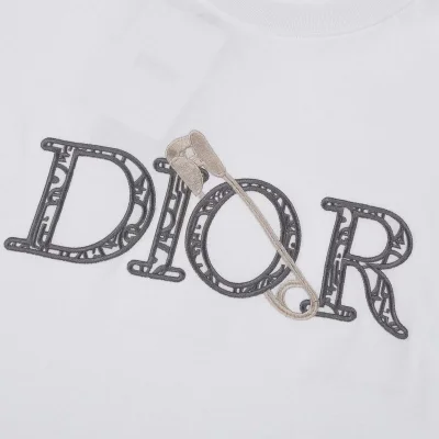 Футболка Dior Logo With A Pin "White" фото № 4