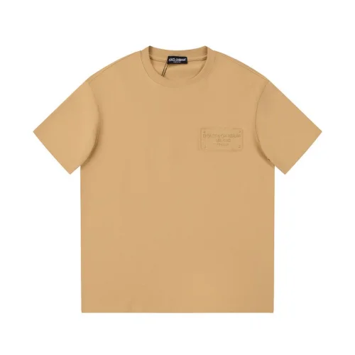 Футболка Dolce And Gabbana With Plain Logo Embroidery "Brown"