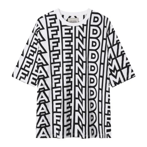Футболка Fendi Vertical Text Of The Logo "White/Black"