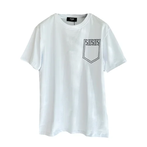 Футболка Fendi Drawn Pocket And Logo "White"