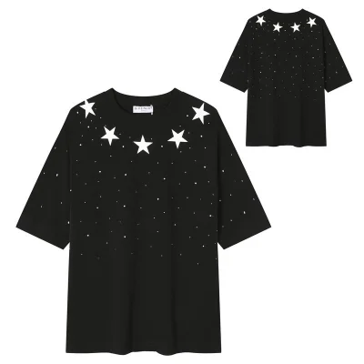 Футболка Givenchy Stars And Rhinestones Print "Black" фото № 4