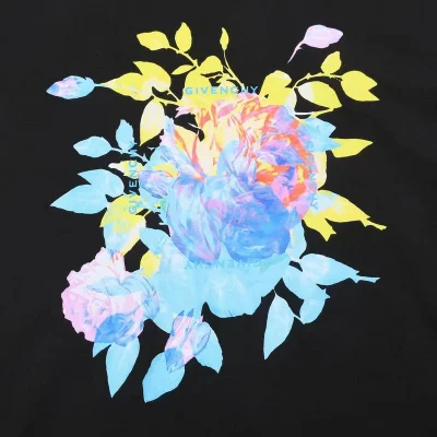 Футболка Givenchy Composition Of Roses Drawing "Black" фото № 4