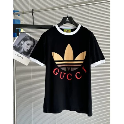 Футболка Gucci X Adidas With Gradient Logo "Black" фото № 2