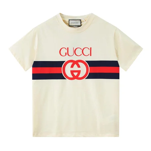 Футболка Gucci With Ribbon Print And Letters G "Cream"