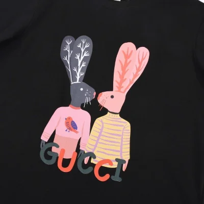 Футболка Gucci Lovebirds Hares Print "Black" фото № 6 Футболка Gucci Lovebirds Hares Print "Black" фото № 6
