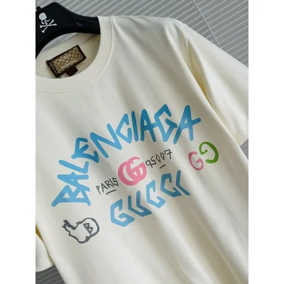 Футболка Gucci X Balenciaga Paris "Cream" фото № 3
