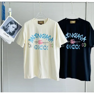 Футболка Gucci X Balenciaga Paris "Cream" фото № 4