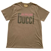 Футболка Gucci X Balenciaga Large Text Logos "Brown"