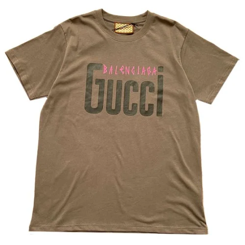 Футболка Gucci X Balenciaga Large Text Logos "Brown"