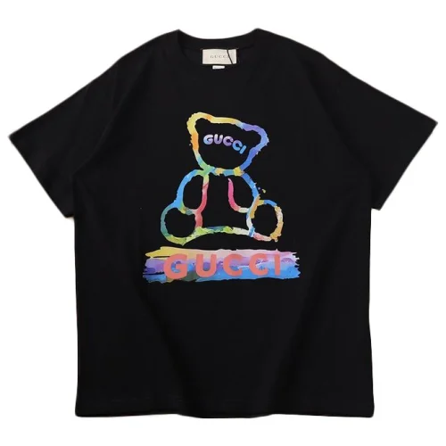 Футболка Gucci Colorful Bear Symbol Front "Black"