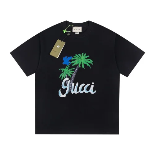 Футболка Gucci Two Palms Print "Black"