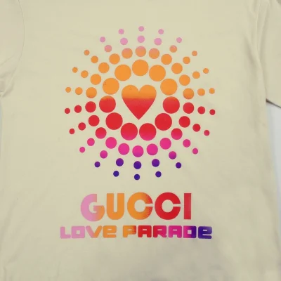 Футболка Gucci Love Parade Hearts "Cream" фото № 2