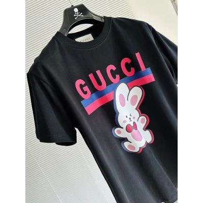 Футболка Gucci Cute Bunny Print "Black" фото № 4