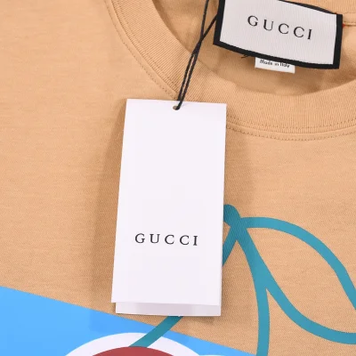 Футболка Gucci Cherry Logo "Brown" фото № 9