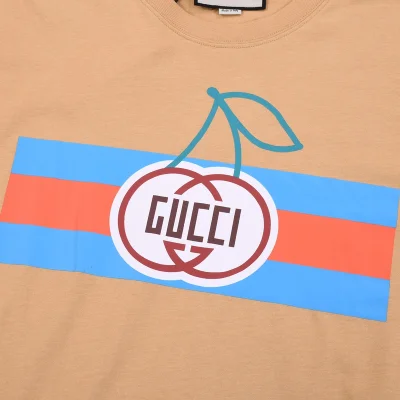 Футболка Gucci Cherry Logo "Brown" фото № 4