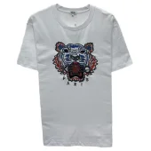 Футболка Kenzo With Black Text Logo And Tiger Head "White"
