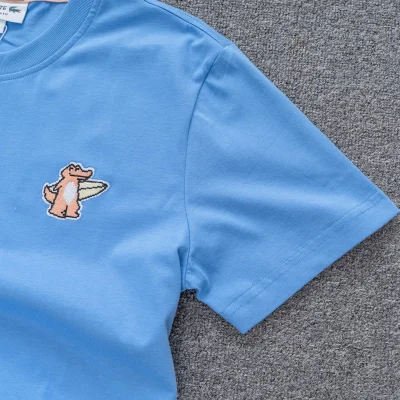 Футболка Lacoste With Cute Crocodile Logo "Blue" фото № 7