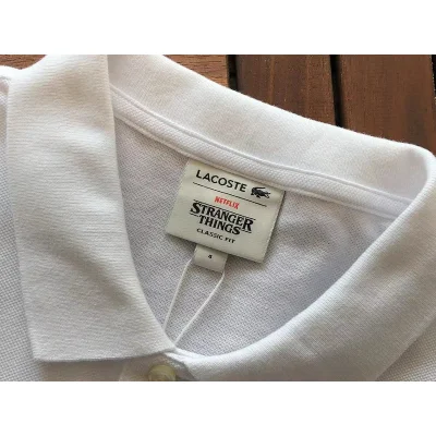 Поло Lacoste Small Crocodile Print - With Flower "White" фото № 3