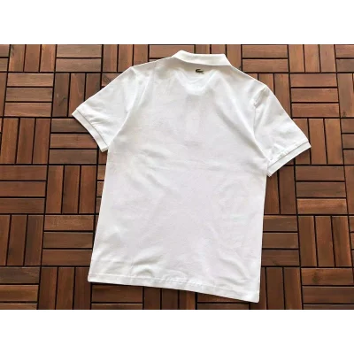 Поло Lacoste Small Crocodile Print - With Flower "White" фото № 4