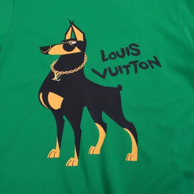 Футболка Louis Vuitton Doberman Drawing "Green" фото № 2