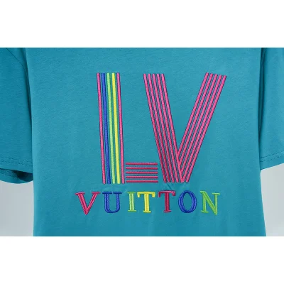 Футболка Louis Vuitton Logo Made Of Stripes "Blue/Turquoise" фото № 7
