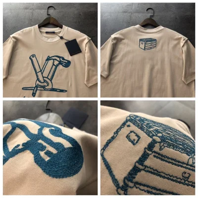 Футболка Louis Vuitton Embroidered Picture And Logo "White" фото № 2