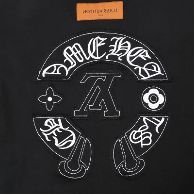 Футболка Louis Vuitton X Chrome Hearts With Two Logos "Black" фото № 2