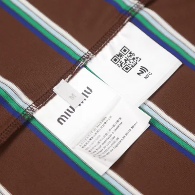 Футболка Miu Miu Horizontal Stripes "Brown" фото № 3