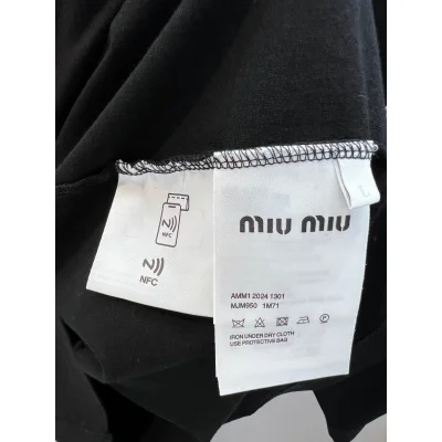 Футболка Miu Miu Frontside Contrast Color Logotype Miu Miu "Black" фото № 6